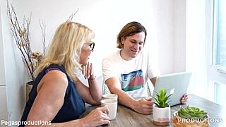 Bianca fitcougar chokes on big cock then squirts everywhere!