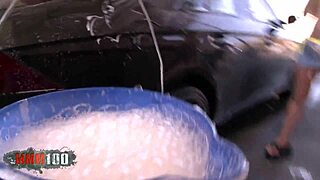 Tommy Gunn pounds Brooke Haven's big tits after car wash