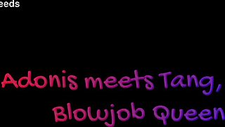 Slut huge naturals deepthroat jerks big cock massive facial cumshot