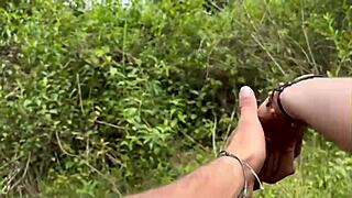 Big ass colombian ends up fucking stranger in woods homemade