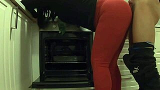 gf's madrastra lets me fuck her ass while cleaning kitchen