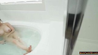 showerin with busty stepmom she titty fucks my hard cock