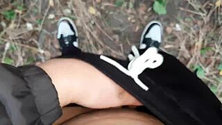 daring forest masturbation caught on pov