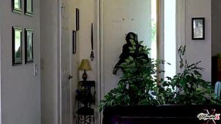 Nyssa masturbates her wet milf pussy on the couch in lingerie