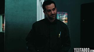 Tiny blonde teen student takes janitor's cock in hairy cunt