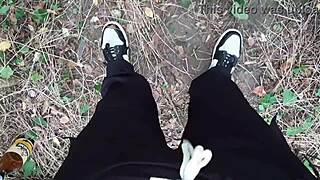 daring forest masturbation caught on pov