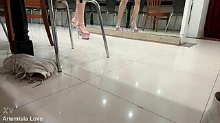 italian milf artemisia love strips in sexy high heels slowly