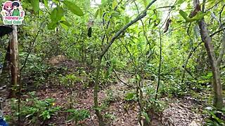 Thai Teen Princess Lost in Forest Gets So Horny She Licks and Fucks Outdoors Passionately