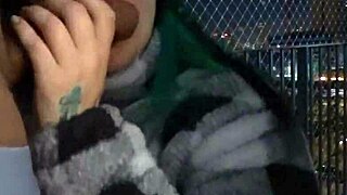 friend sneaks balcony blowjob before i pound her huge ass