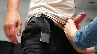 jeans milf ripped open for rough doggy footjob pounding