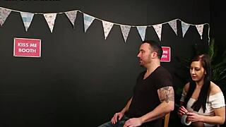 Clothed femdom milfs in skirts and heels suck and jerk bound dude's cock