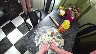 um like these kitchen lesbians flour cover milfs fat ass and hairy pussy pov