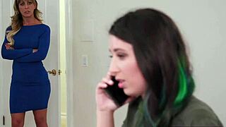 Lesbian milf licks babysitter pussy then scissoring 👅💦