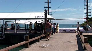 bold threesome big tits mommy doggystyle anal outdoor