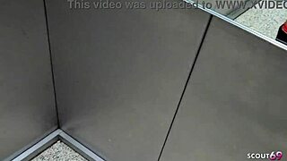 German Wife Risks Elevator Fuck with Stranger's Big Cock