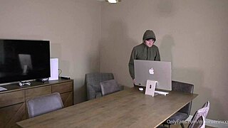 Shy Milf Whore Takes Control Over Burglar Boy's Big Tits Domination