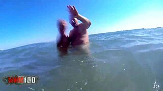 i love watching my hot blonde milf stuffed double at beach