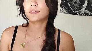 horny stepsister masturbates begging stepbrother to fuck her tight pussy in spanish