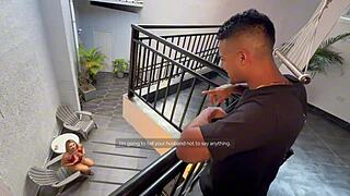 Stepmom blonde Colombian milf loves my BBC creampie interracial pounding David Bander Karen Sleent