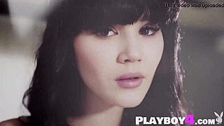 Petite lingerie model slips off sweet fabric showing small perky tits