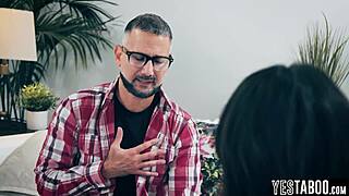 caring stepdad pounds horny teen stepdaughter's hairy pussy