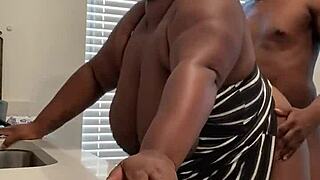 amateur milf gets pussy licked moans loud during intense kitchen orgasm sex session