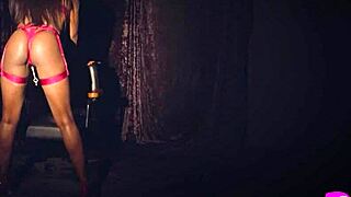 hot ebony petite milf strips lingerie exposes small tits pussy