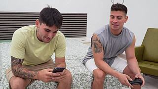 Dorm Roommates' Wild Threesome: Double Anal Creampie Frenzy