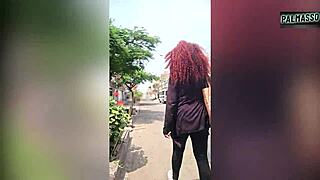 curly milf caught in warehouse begs for brutal anal to pay debts!