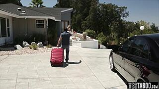 big tits milf bends over ass out in hotel doggystyle blowjob for nasty motel room price