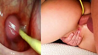 Whoa camera shoved deep in ass for hardcore anal creampie