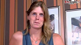 i convinced the young german housewife next door for sex casting with dildo