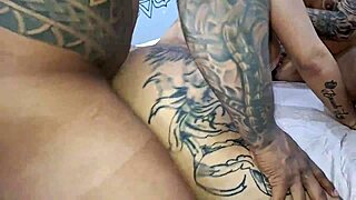 muscular black dude chokes two milfs deepthroating his monster cock