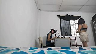 Busty stepsis dances sexy vr lust in stepbro's apartment alone