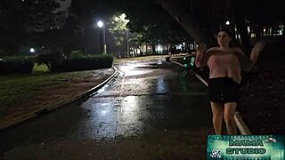 Mama gets soaked fucking stranger in rain just needed help