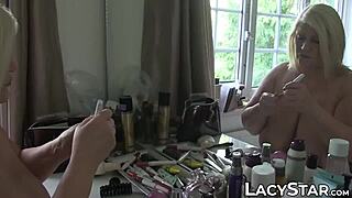 uk gilf lacey starr takes two monster cocks threeway stuffing