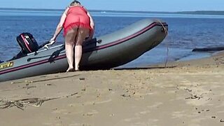 juicy big ass milf beach tease natural tits