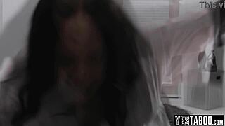 Curvy ebony spider-woman threesome devours neighbor cock