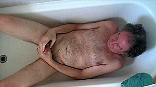 naked mature wanks cock to cumshot in amateur solo session