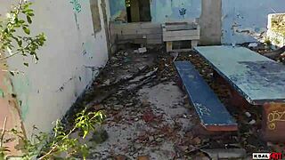 KSAL HOT INVADES ABANDONED HOUSE FUCKS BIG COCK ON PORCH AND KITCHEN!