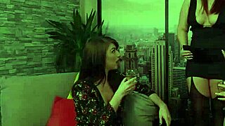 Classy Redhead Dominas Jerk Cock in Heels and Stockings