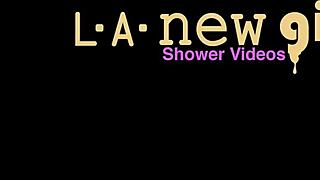 did classy brunette milf shower turn into daddy photoshoot tease?