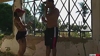 KSAL HOT INVADES ABANDONED HOUSE FUCKS BIG COCK ON PORCH AND KITCHEN!