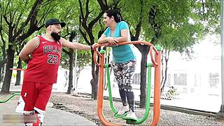 Chubby latina neighbor slut begs for park pounding