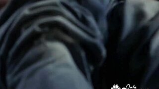 blonde milf victoria gags on deepthroat cock while fucking in red bottom heels shaved pussy