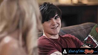 Threesome Frenzy! Horny Milf Bangs Stepson and Family!