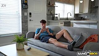 horny stepmom rides cowgirl deepthroats for creampie release. shaved pussy fills!