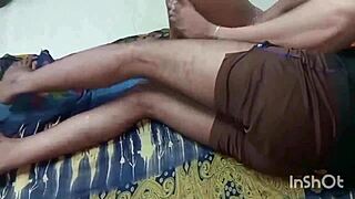 Jijaji Lays Me Flat on Floor and Fucks Brutally with Big Cock Creampie