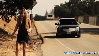 INKED BABE SQUIRTS HARD FROM MILF FINGERING!