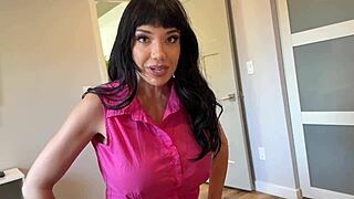 Jealous stepmom rides your cock hard. Household mommy fantasy creampie pov.